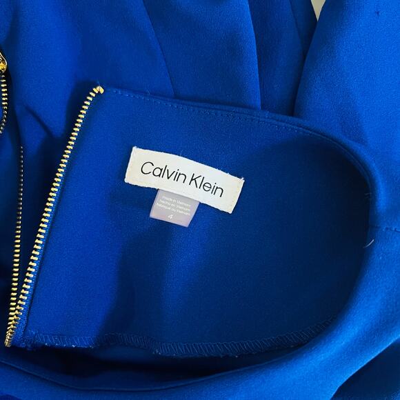 Calvin Klein Three Quarter Bell Sleeve Sheath Dress Size 4  Blue - Picture 5 of 8